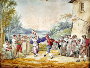 08 Roma Feste e goliardie Bartolomeo Pinelli, Il Saltarello, 1808, acquerello MR 3457 web